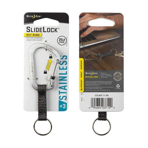 Karabińczyk Nite Ize SlideLock Key Ring 3 - Stalowy|2max.pl