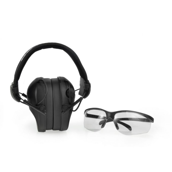 Słuchawki ochronniki słuchu RealHunter Active PRO  i Okulary - Czarne|2max.pl