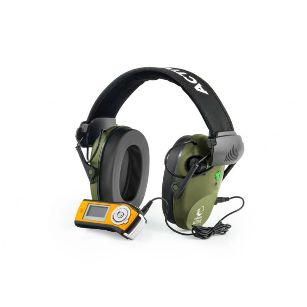 Słuchawki RealHunter Active PRO + okulary ochronne Olive