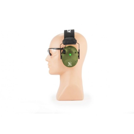 Słuchawki RealHunter Active PRO + okulary ochronne Olive