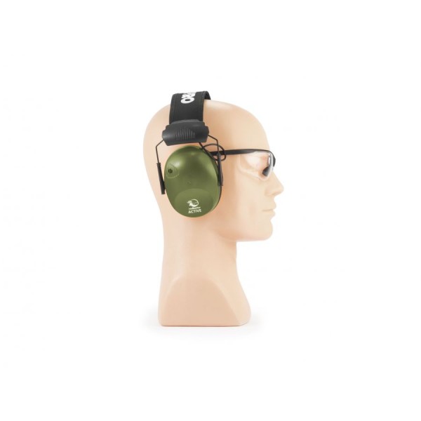 Słuchawki RealHunter Active PRO + okulary ochronne Olive
