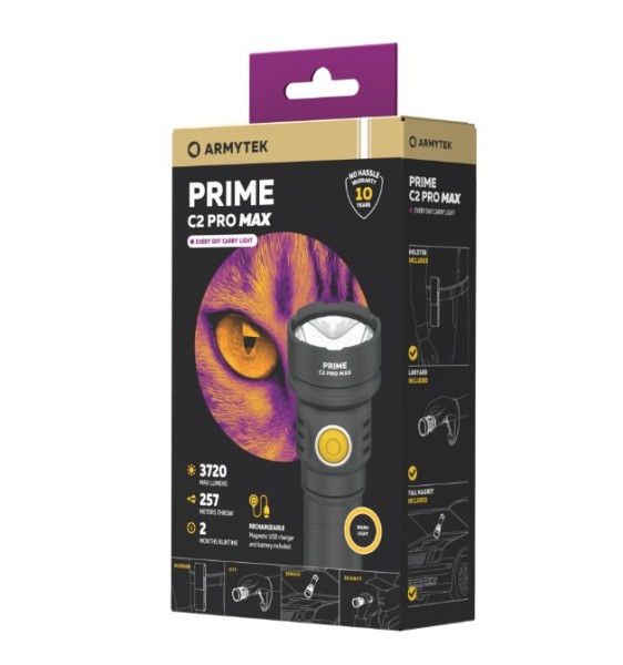 ARMYTEK Prime C2 Pro Max 3720 lm ciepłe światło