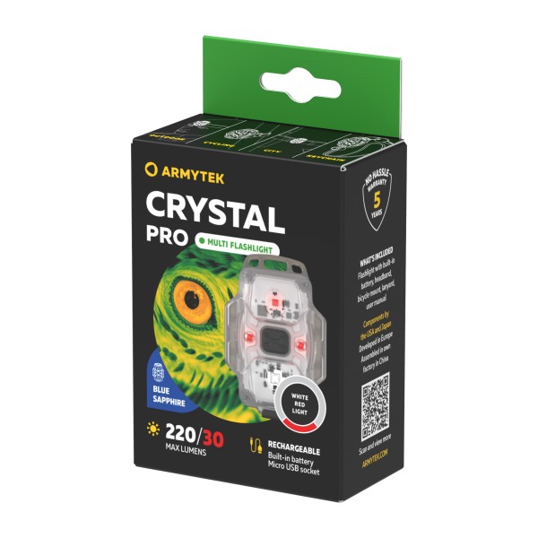 ARMYTEK Crystal Pro Blue latarka białe i czerwone 220 lm