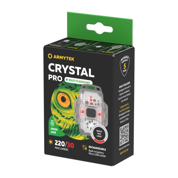 ARMYTEK Crystal PRO Green latarka białe i czerwone 220 lm