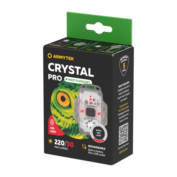 ARMYTEK Crystal Pro Red latarka białe i czerwone 220 lm