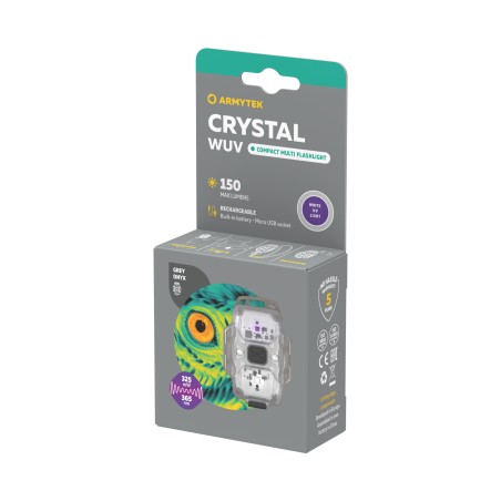 Latarka ARMYTEK Crystal WUV Grey światło Białe i Ultrafioletowe - 150lm
