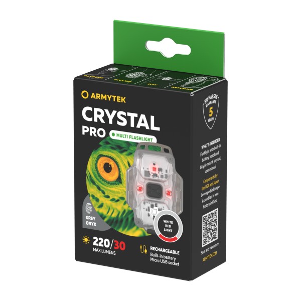 ARMYTEK Crystal PRO Grey latarka białe i czerwone 150 lm