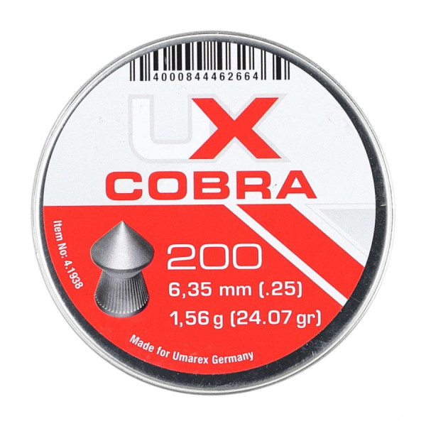Śrut diabolo Umarex Cobra Pointed Ribbed 6,35mm 200szt.|2max.pl
