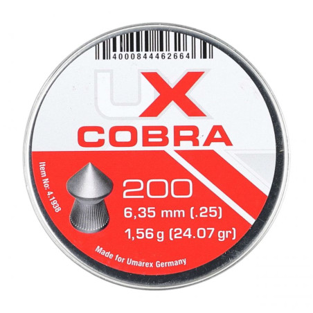 Śrut diabolo Umarex Cobra Pointed Ribbed 6,35mm 200szt.