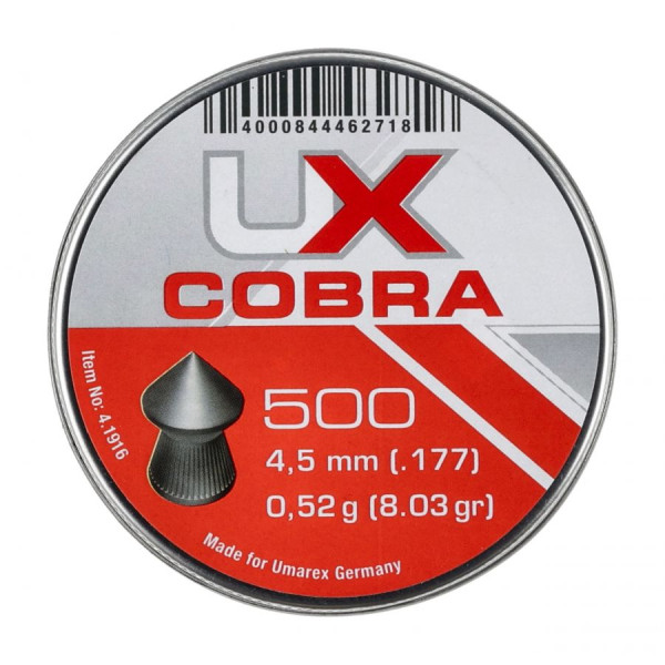 Śrut diabolo Umarex Cobra Pointed Ribbed 4,5mm 500szt.|2max.pl