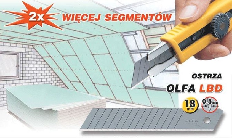 Ostrza segmentowe 18 mm OLFA LBD-50, 50 szt
