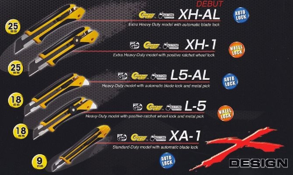 Nóż segmentowy z blokadą ostrza 25mm OLFA XH-AL