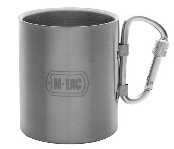 Kubek termiczny M-TAC 280 ml z karabinkiem, stal nierdzewna