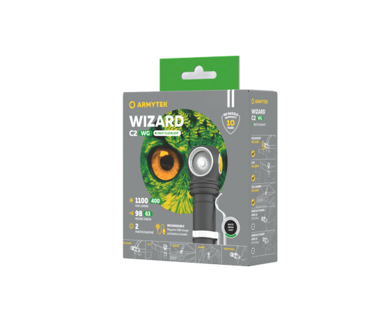 Wizard ARMYTEK C2 WG Magnet USB światło Białe i Zielone - 1020lm