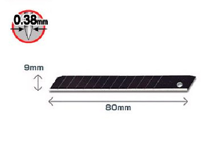 Ostrza segmentowe czarne 9 mm OLFA ABB-50 50 szt 2