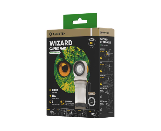 Latarka ARMYTEK Wizard C2 Pro Białe - Piaskowy - 2500lm