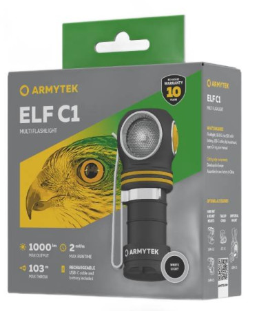 Latarka ARMYTEK Elf C1 USB-C światło Białe - 1000lm