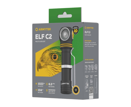 Latarka ARMYTEK Elf C2 USB-C światło Ciepłe - 1023lm