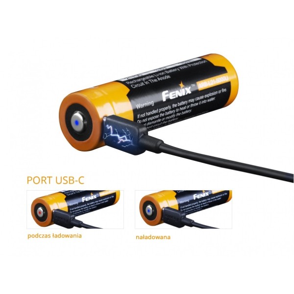 Akumulator z microUSB FENIX ARB-L21 21700 3,6V 5000mAh