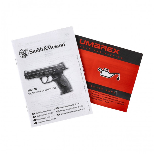 Pistolet wiatrówka Smith&Wesson M&P40 4,5 mm BB CO2 - Czarna