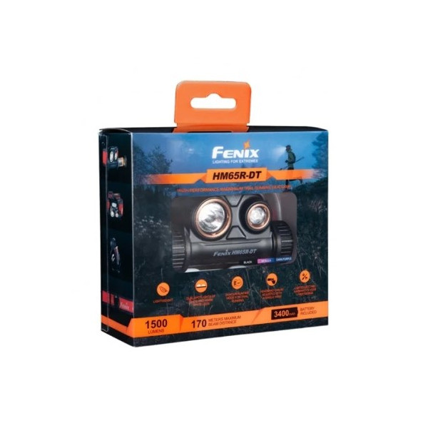 Fenix HM65R-DT czołówka 1500 lm ciemnofioletowa