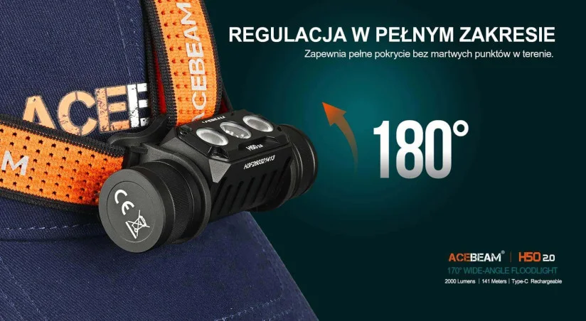 Latarka czołowa ACEBEAM H50 2.0 - 2000lm