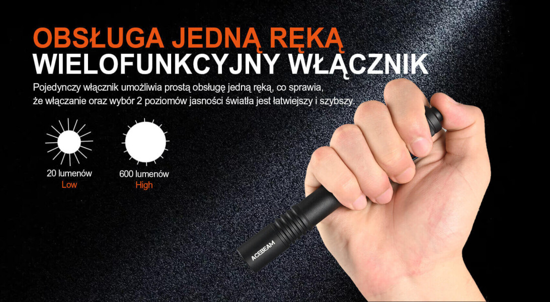 Acebeam Pokelit 2AA 5000K CRI90 zielona 600 lm 101 m