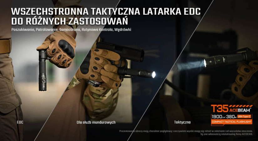 Acebeam T35 latarka taktyczna 1600 lm 352 m Coyote