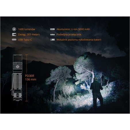 Latarka FENIX PD36R 1600 lm