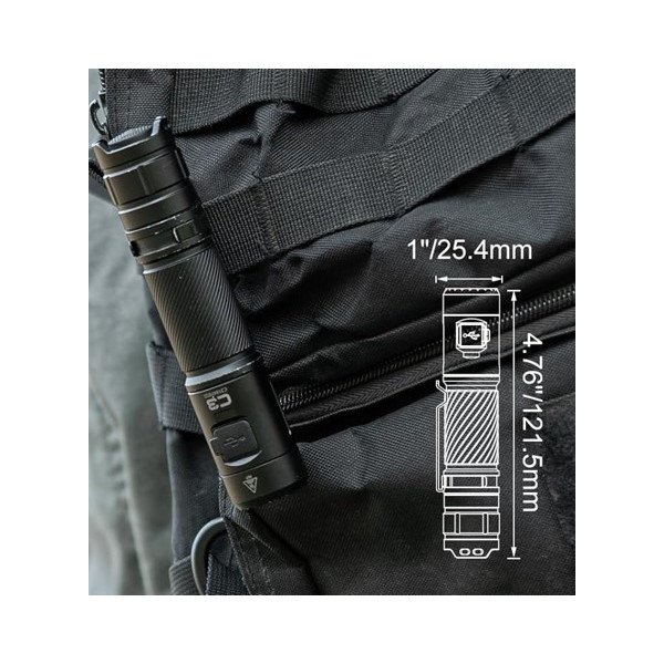 Latarka WUBEN C3 1200 lm czarna IP68