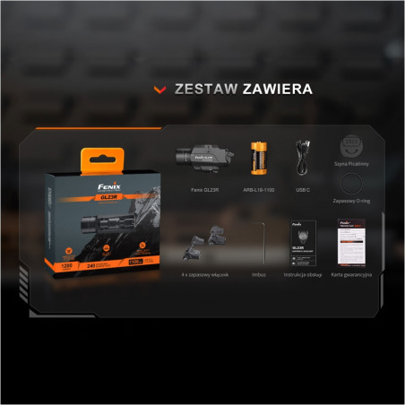 Latarka na broń Fenix GL23R 1200 lm z laserem